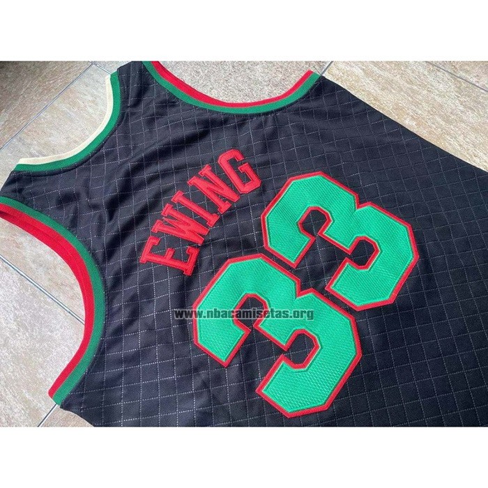 Camiseta New York Knicks Patrick Ewing NO 33 Mitchell & Ness 1991-92 Negro
